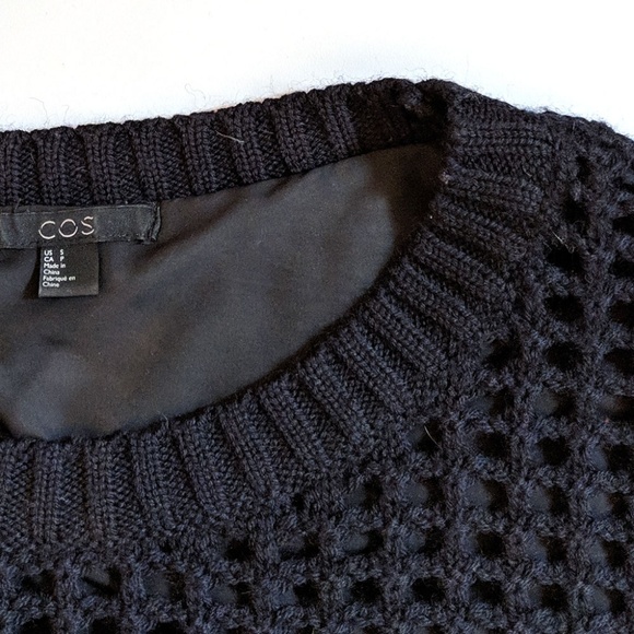 COS Navy Dress w/ Lace Stitch Jumper - Picture 4 of 6